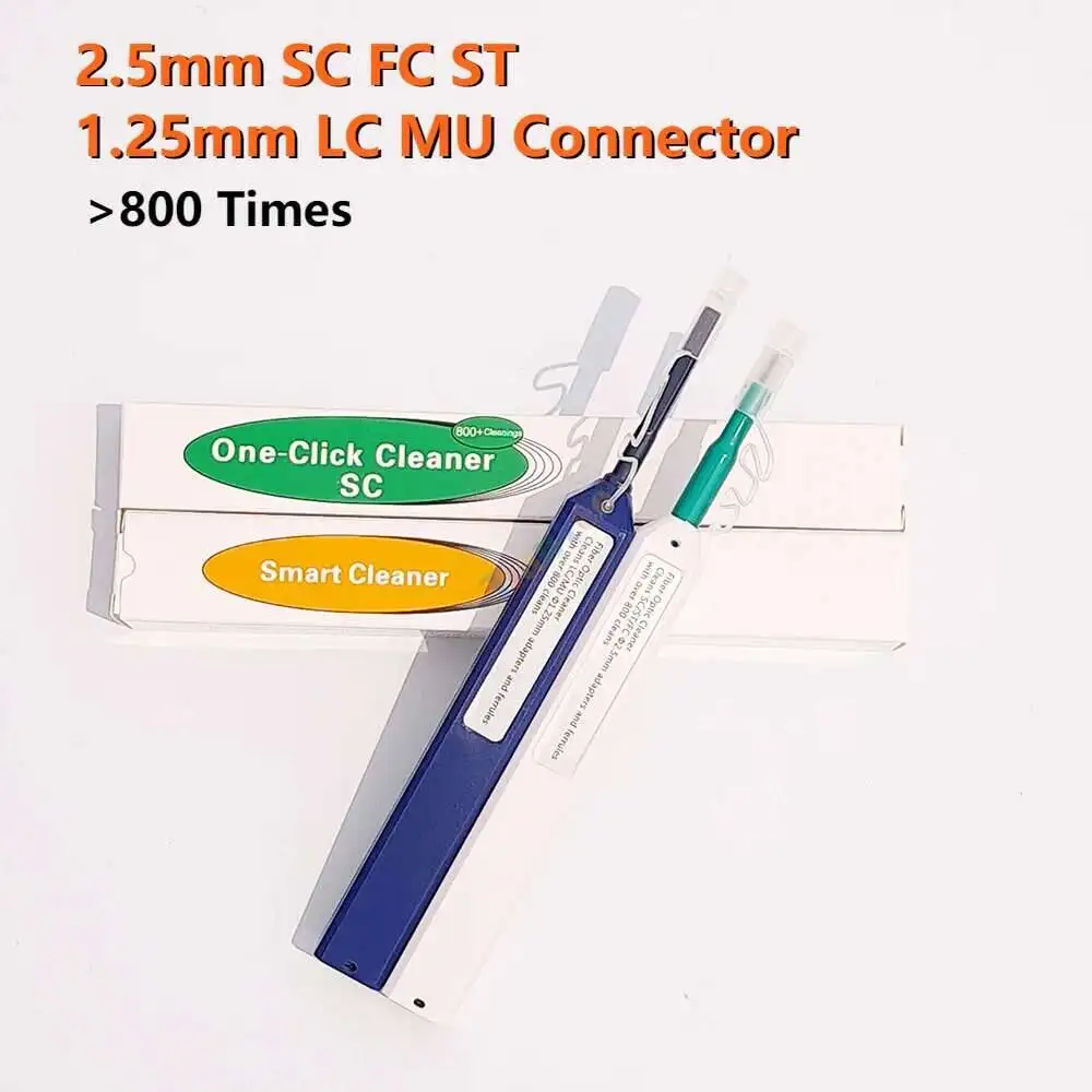One-Click Optical Fiber Cleaner Pen Cleans 2.5Mm SC FC ST And 1.25Mm LC MU Connector Over 800 Times