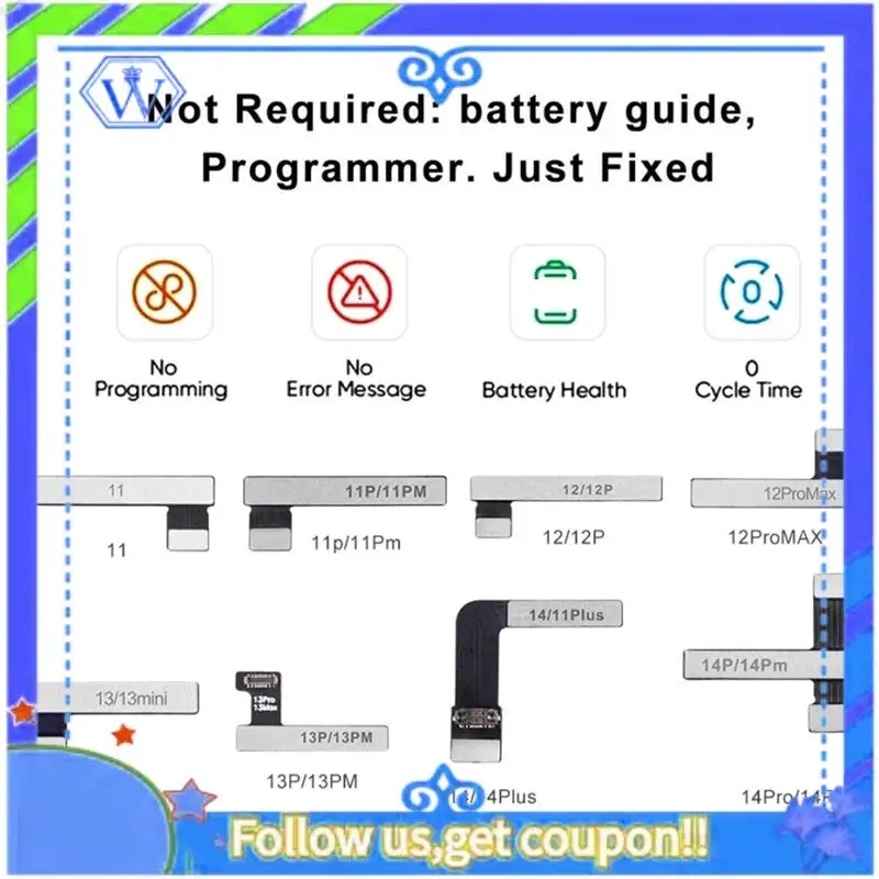 

M46K-Battery Pre-Programmed Tag FPC For 11-14PM Unable To Verify Error Message Removal Battery Flex Durable Easy Install