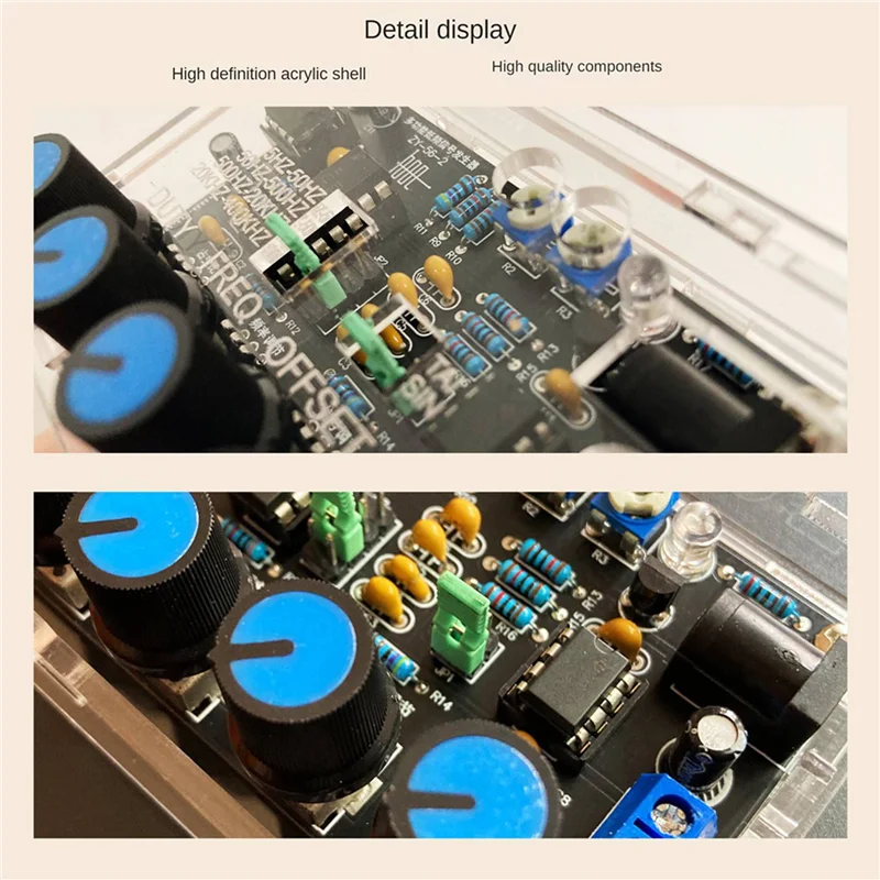 2X ICL8038 Function Signal Generator Module Sine Square Triangle Signal Generators DIY Welding Practice Kit With Case-Y47A