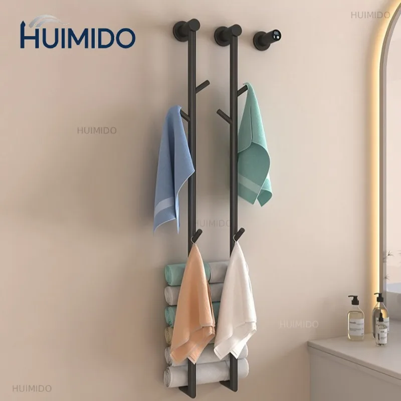 Hidden Wires Towel Warmer Stainless Steel Waterproof Time Control Electric Towel Rail Modern Heated Bathroom Accessories