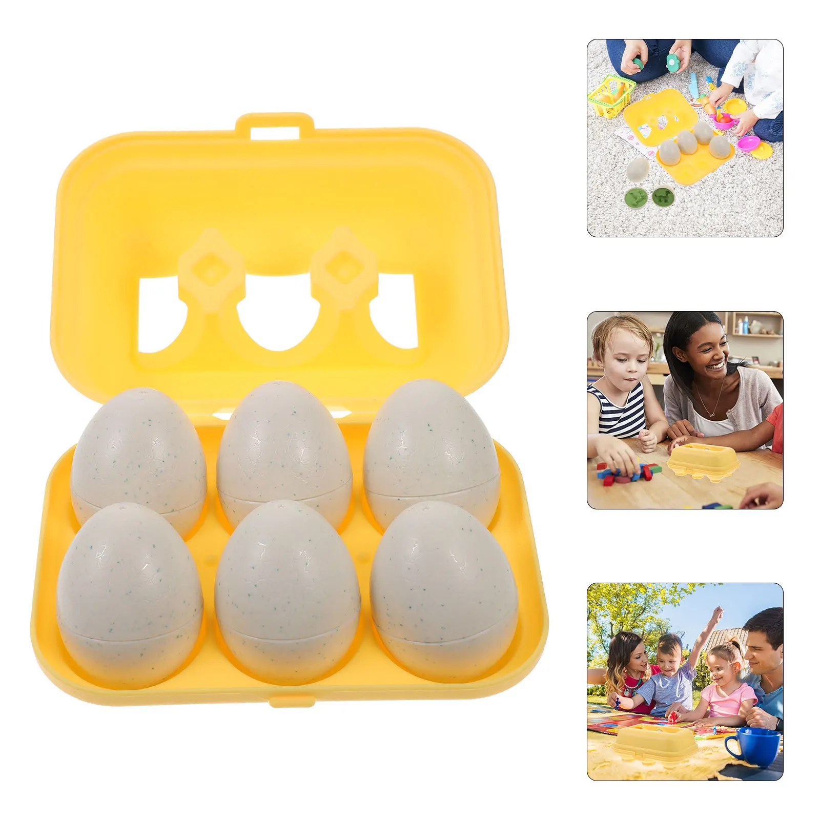 6Pcs Matching Eggs Smooth Surface Safe Educational Tool for Toddlers Color Shape Recognition Matching Eggs Egg Toys for Toddlers