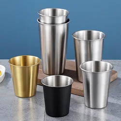 1Pc Industry Style Metal Beer Mug for Tea Stainless Steel Travel Coffee Tumbler Wine Water Milk Cups Home Bar Dining Accessories