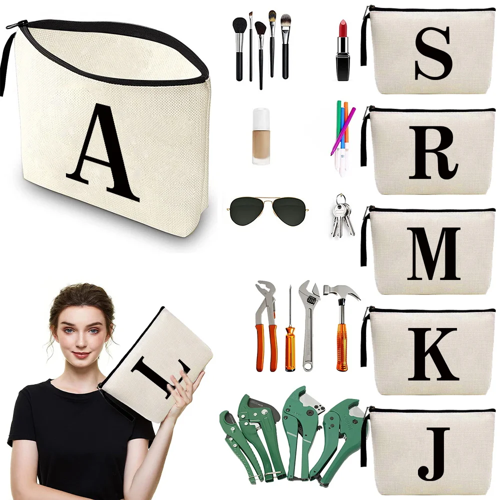 Makeup Bag Women's Cosmetic Pack Large Capacity Zipper Cosmetic Bags Washable Portable Cash Storage Wallet Black Series