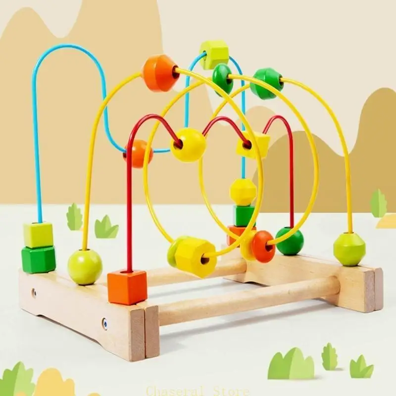 E7CE Perles jouets éducatifs sur les rails Toy préscolaire pour couleur des tout-petits reconnaît