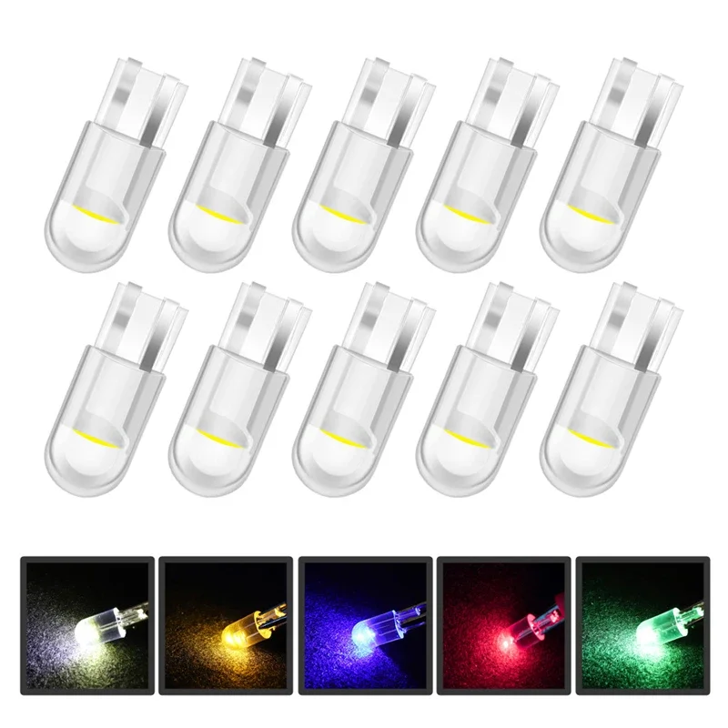 

50 шт. T10 W5W COB светодиодный автомобильный клиновой парковочный фонарь, боковые лампы поворота, лампа прибора, авто освещение номерного знака