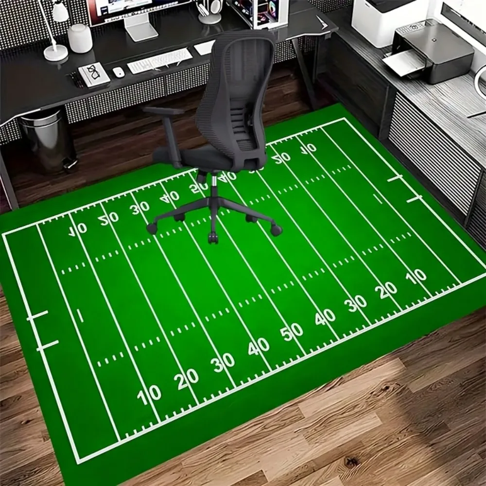 

VIKAMA Creative Soccer Field Pattern Rug, Suitable for Living Room, Bedroom, Outdoor Terrace, Garden, and Courtyard Decor