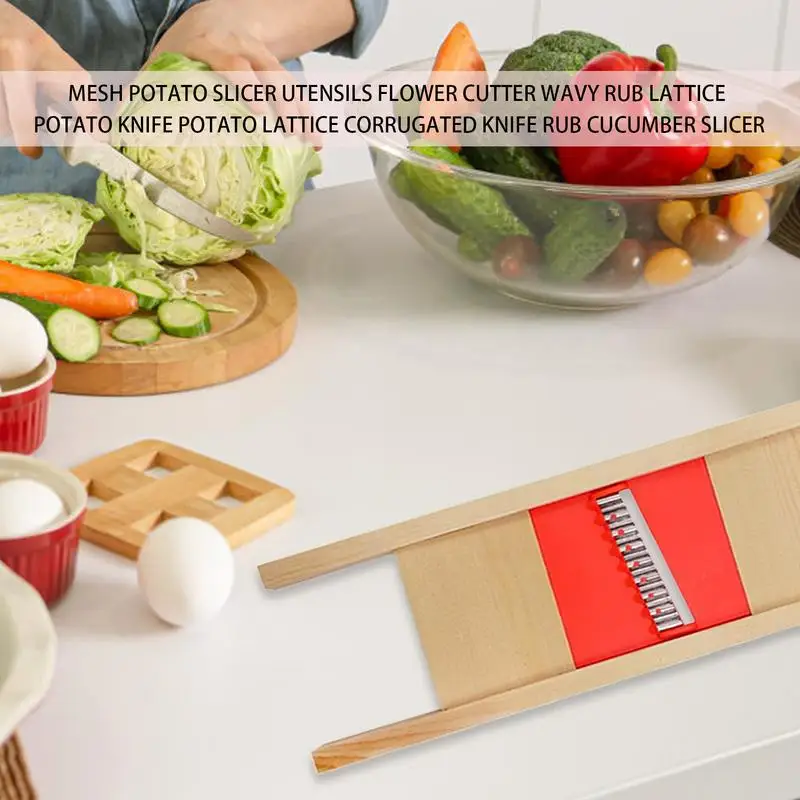 Potato Chip Slicer Wavy Potato Chip Cutter Stainless Steel Potato French Fry Cutter Slicer Vegetable Slicer Kitchen Chopping