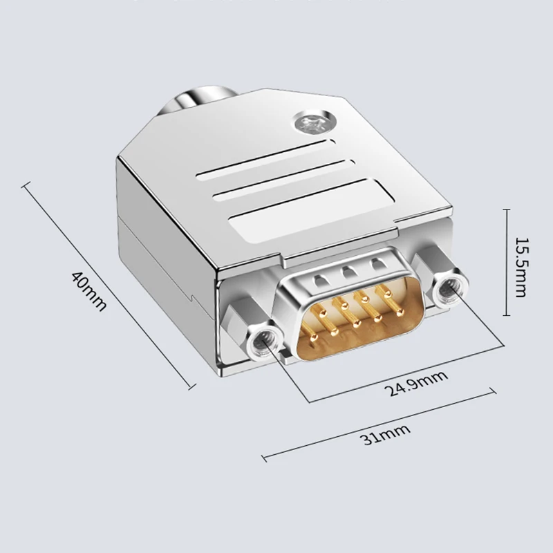 DB9 RS232/485 Plug with Metal Shell Male Female 9P Serial COM Port Connector Industrial Grade D-SUB DB 9 Pin Soldering Connector