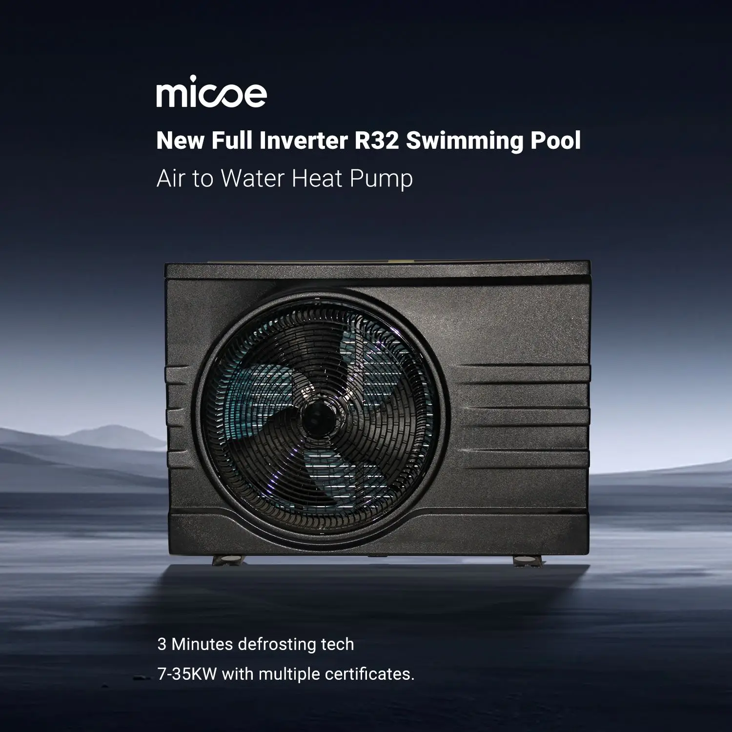 Outdoor Swimming Pool Heating Pump  7KW-28KW Air Water Heat Pump Electric Plastic RV Use Class