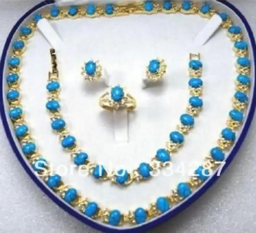 

Fashion jewelry Beautiful Turquoises Necklace/Bracelet/Ring/Earring Set