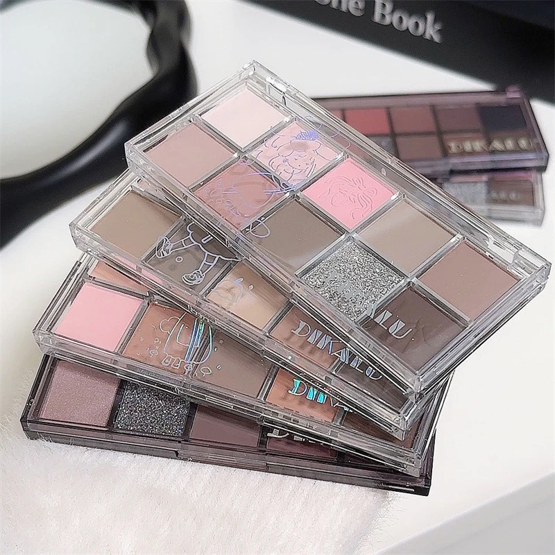 DIKALU 12-kolorowa paleta cieni do powiek o niskiej saturacji, w całości matowa, o kolorach herbacianych i morelowych, do codziennego makijażu, długotrwałe cienie do powiek w odcieniach ziemi.