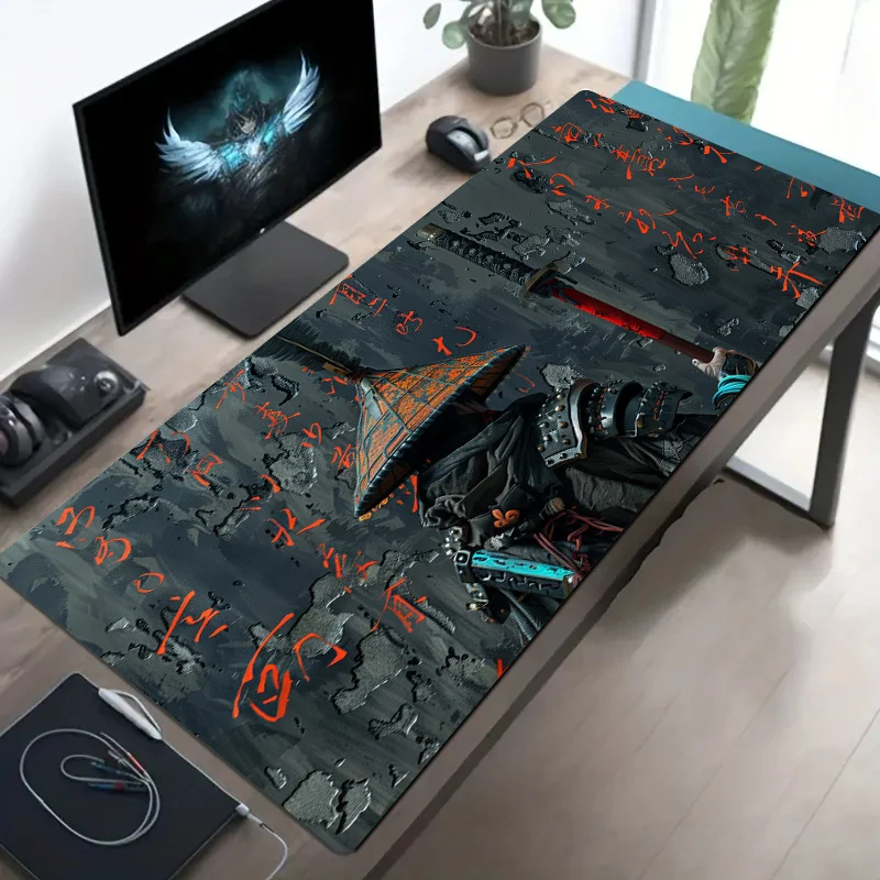 

Samurai Warrior Themed Large Extended Gaming Mouse Pad 900x400MM Desk Mat for Office and Gamer Non-Slip Base desk accessories