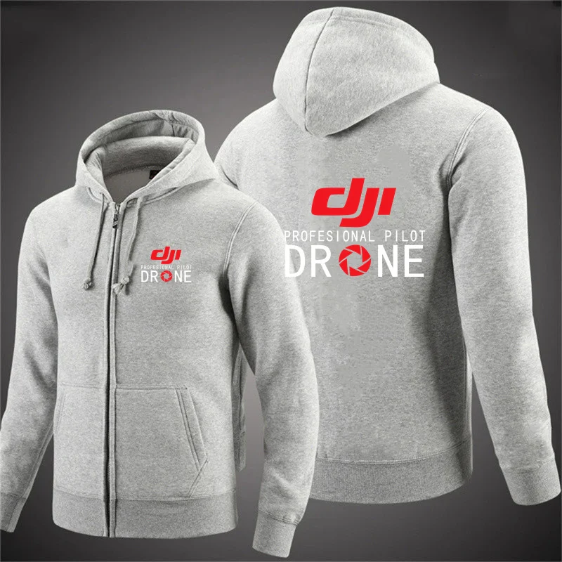 Dji Professional Pilot Drone 2024 Winter Men Zipper Hoodie High-quality Three-color Style Causal Comfortable Harajuku Sports Top