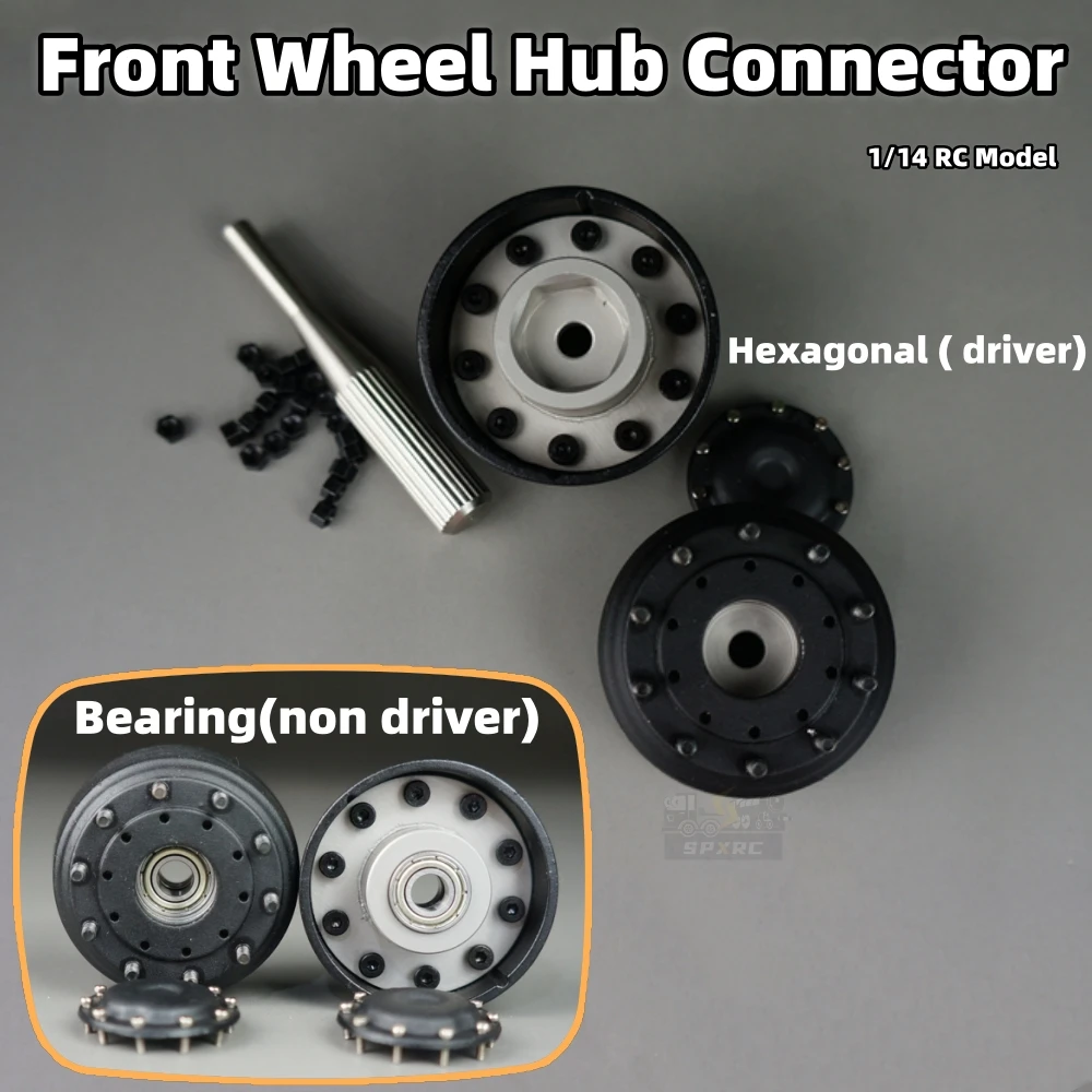 

Front Wheel Hub Connector 1 Pair Universal for 1/14 Tamiya RC SCANIA 770S VOLVOO BENZ Romote Control Dump Truck Toy Parts