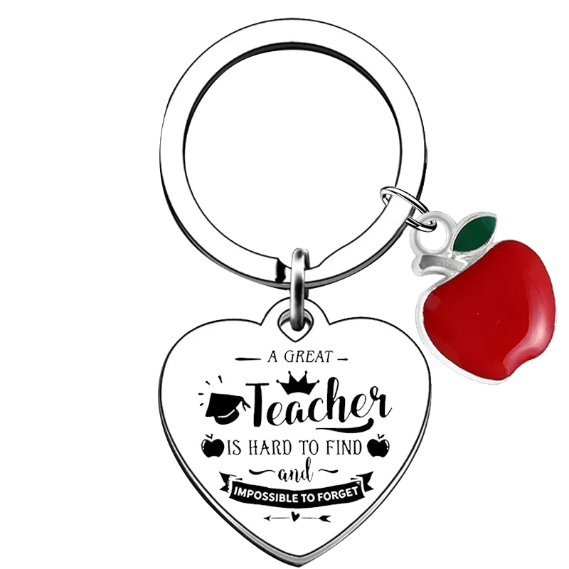 heart shape Teacher birthday Gift Key Chain Ring Teacher Thank You Gift keychains pendant Gift