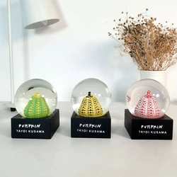 Yayoi Kusama Pumpkin Crystal Ball Ornaments Fashion Artistic Dots Pumpkin Artwork Decor Luxury Brand Pumpkin Sculpture Gifts