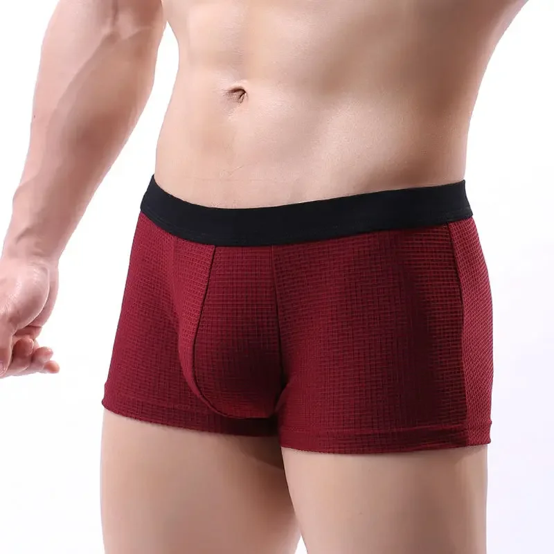 High Quality Men's Underwear Boxer Personality Youth Simple U-Type Convex Design Boxers Mens Comfortable Breathable Sex Panties