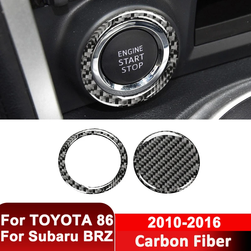 

For TOYOTA 86 For Subaru BRZ 2010-2016 Carbon Fiber Car ONE-CLICK Engine Ignition Switch Button Frame Cover Decorative Sticker