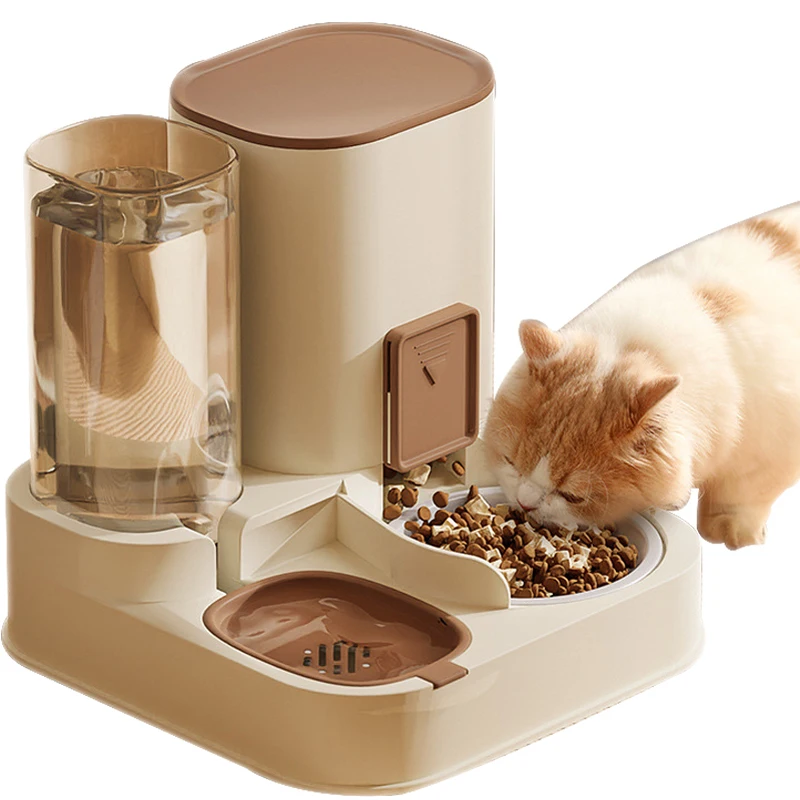 

Pet Cat Automatic Feeder Drinking Water Large Capacity Water Dispenser Dry Wet Separation Food Container Pet Cat Supplies
