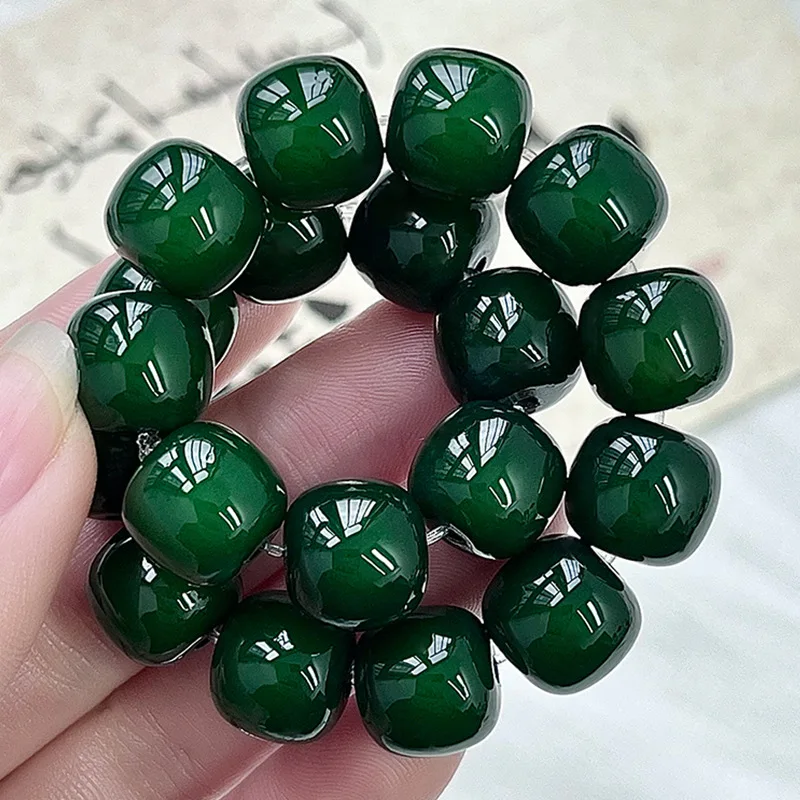 Seiko Dry Grinding Old Materials Emerald Bodhi Bracelet Pliable Temperament Hand Pieces Bodhi Seed Crafts Bracelet Buddha Beads