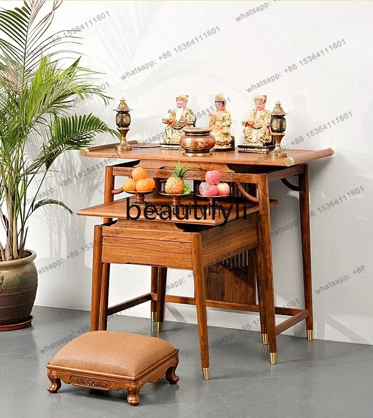 Factory DirectSolid wood incense table incense case New Chinese entrance table incense case