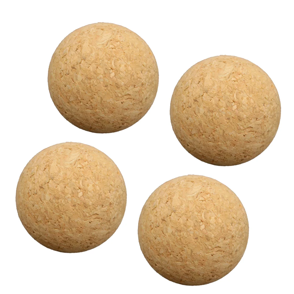 4 Pcs 36mm Mini Table Foosballs Kids Soccer Balls Wooden Cork Bamboo Child Tabletop Game Rainy Day Home School Recess