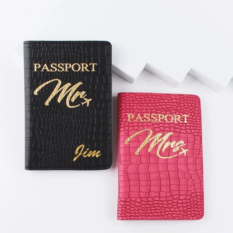 Tự Do Tùy Chỉnh Tên Ông Bà Da Hộ Chiếu Passport Cover Với Tên Gọi Du Lịch Cặp Đôi Da Hộ Chiếu Passport Cover