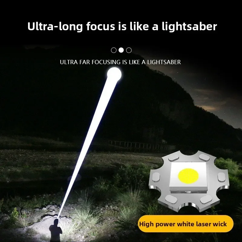 2025 Latest High Power LED Flashlight with Zoom and Digital Display Lantern USB Rechargeable Flashlight for Camping and Hiking