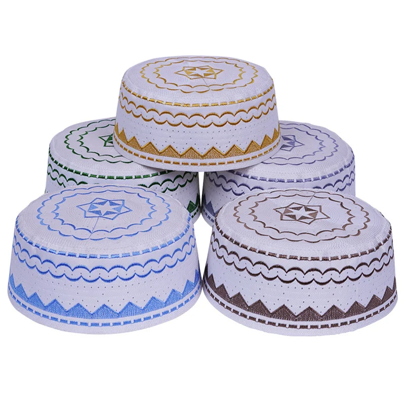 Topi Doa Pria Islam Bordir Katun Muslim Ramadan Yahudi Kippah Homme Topi Timur Tengah Arab Turban Saudi Uae Cap