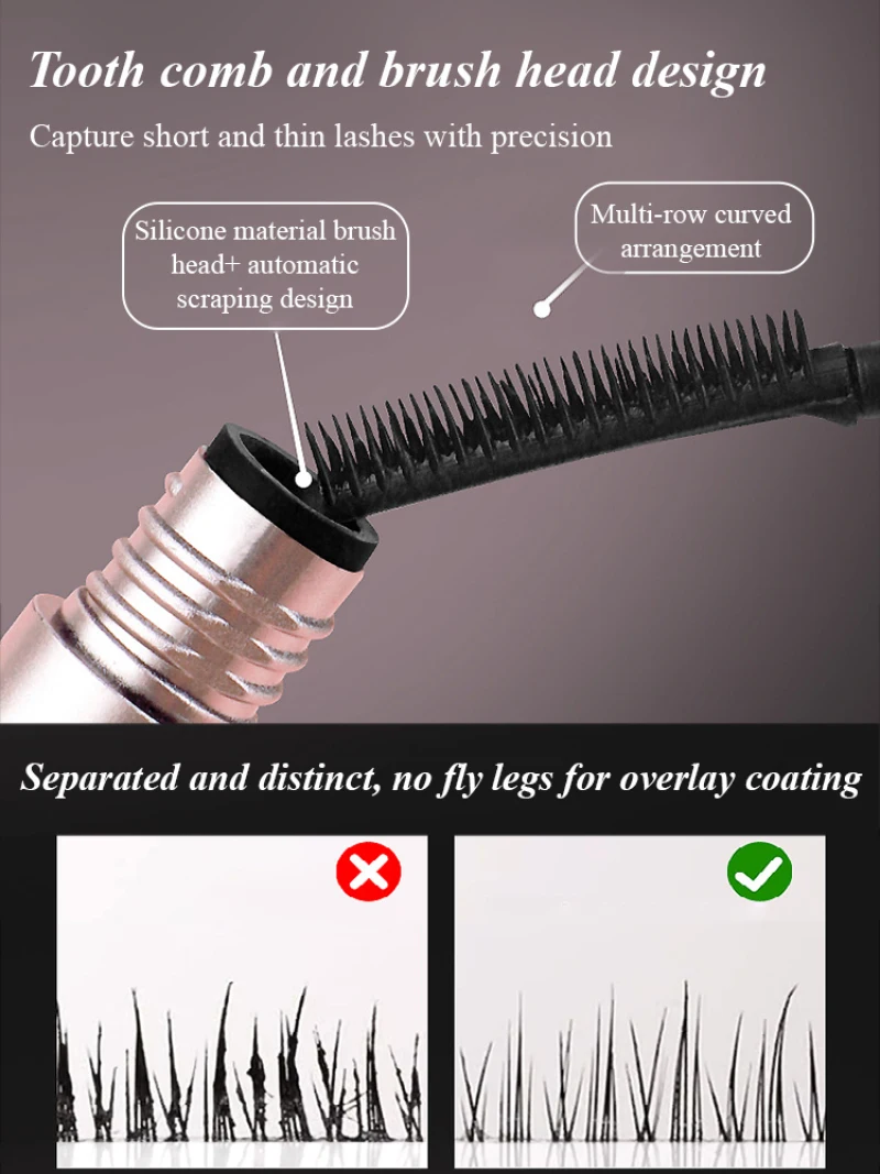 Curling Mascara Eyelash Comb Mascara Eye Black Brown Detail Lashes Brush Thick Slender Waterproof Lengthening Eyelash Extension