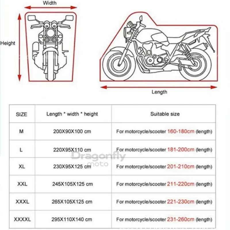 Dragonfly รถจักรยานยนต์กันน้ําสําหรับ CFMOTO CF650 650NK 400NK 250NK 400GT 650MT All Season กันฝุ่น UV ป้องกัน