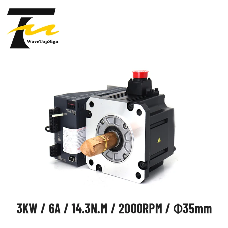 

wavetopsign Servo Motor Kits JE Sereis 3KW MR-JE-300A HG-SN302J-S100 14.3NM 2000rpm with 3M Cable