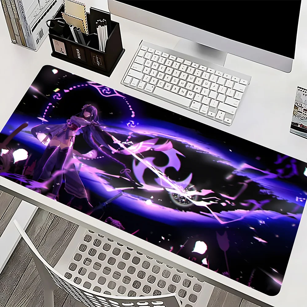 Genshin Impact Raiden Shogun Mousepad Mause Pad Mouses Rug Office Accessories Desk Mat Mousepad Keyboard Gaming Pc Mats