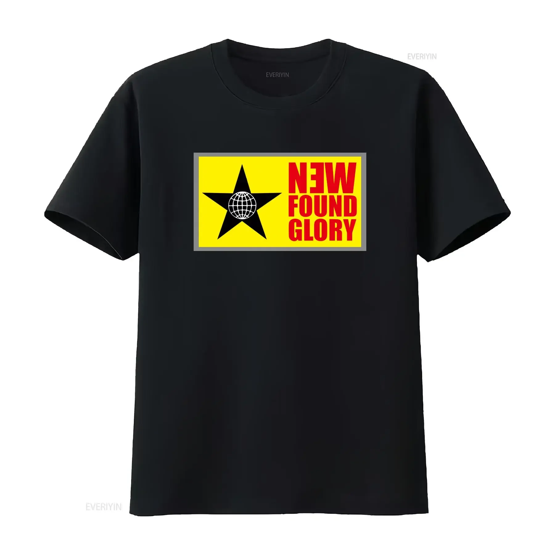 Фото Винтажная футболка New Found Glory в стиле панк-рок/хардкор с принтом звезды и глобуса, синяя, большого размера, с эффектом потертости