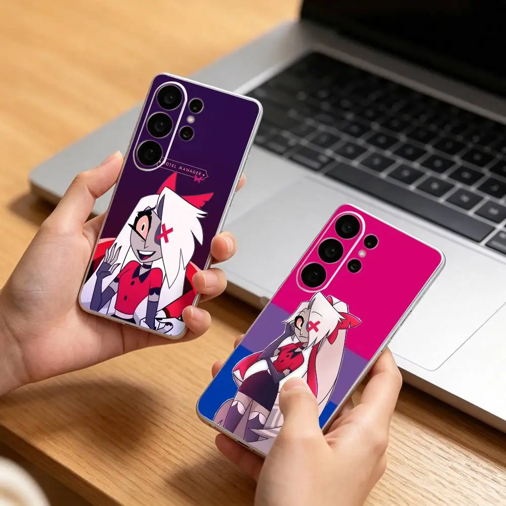 Anime Vaggie H-Hazbin H-Hotel Clear Hard Phone Case For Samsung S25,24,23,22,21,10,9,Ultra,Plus,Lite Transparent Cover