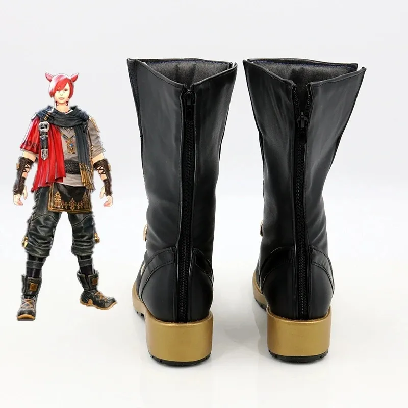 Sepatu Boots Cosplay Game Anime Final Fantasy XIV FF14 GTia Naha Kostum Pesta Karnaval Halloween