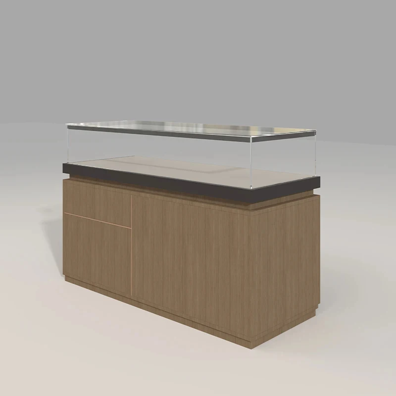 custom.One-stop Manufacturing Luxury Modern LED Jewelry Showcase Commercial Tempered Glass Top Jewelry Display Counter Retai