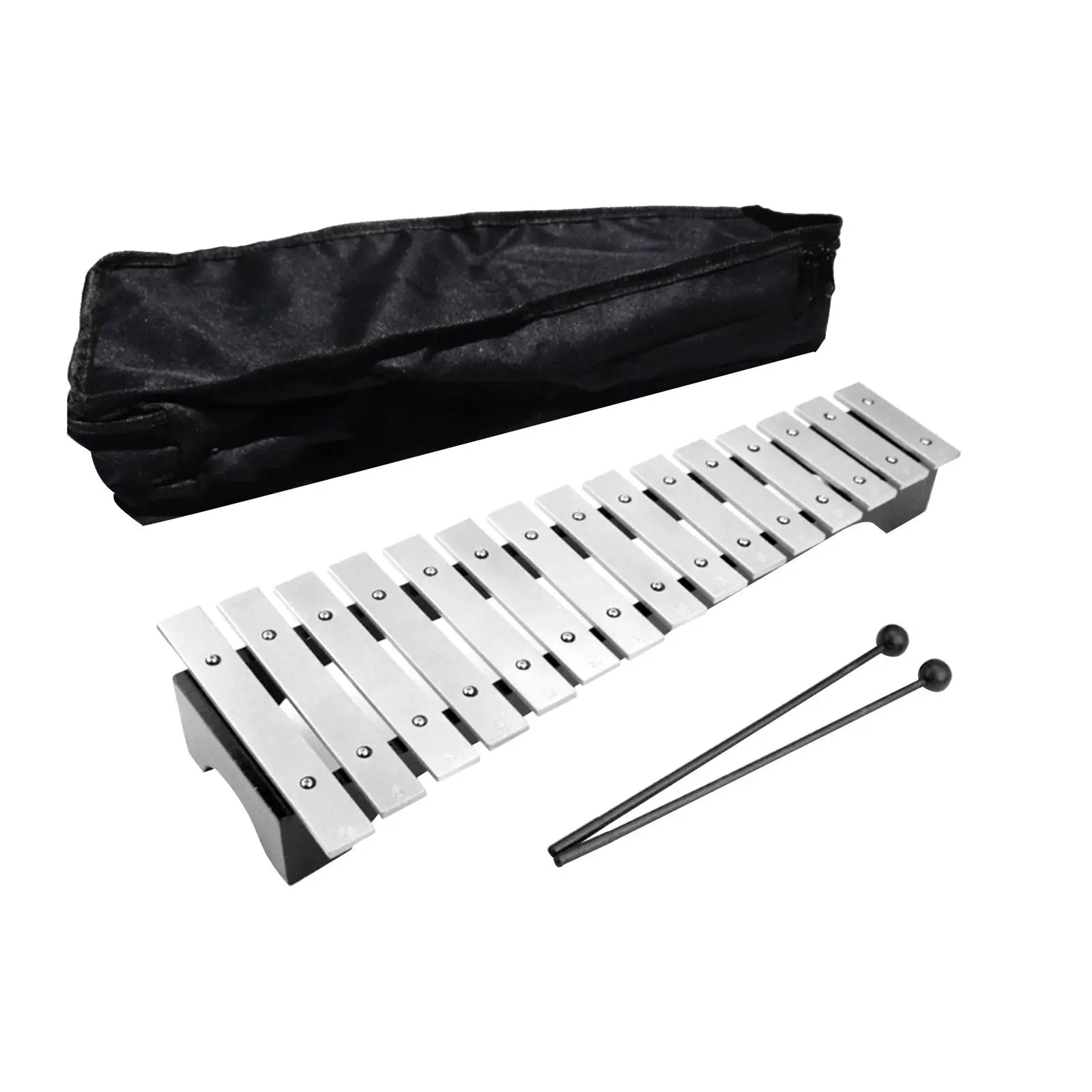 15 Note Percussion Xylophone Metal Glockenspiel Kit with Mallets Carrying Bag for Kids Adults Music Learning