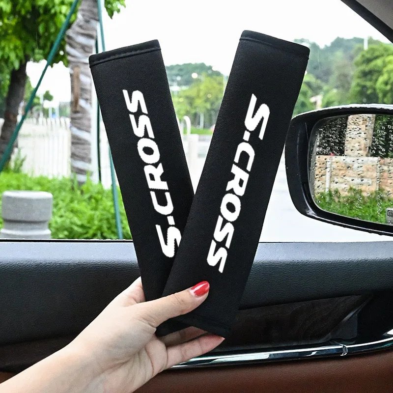 Car Styling Seat Belt Cover Seatbelt Shoulder Strap Protector Pads For S-CROSS SCROSS Auto Accessories