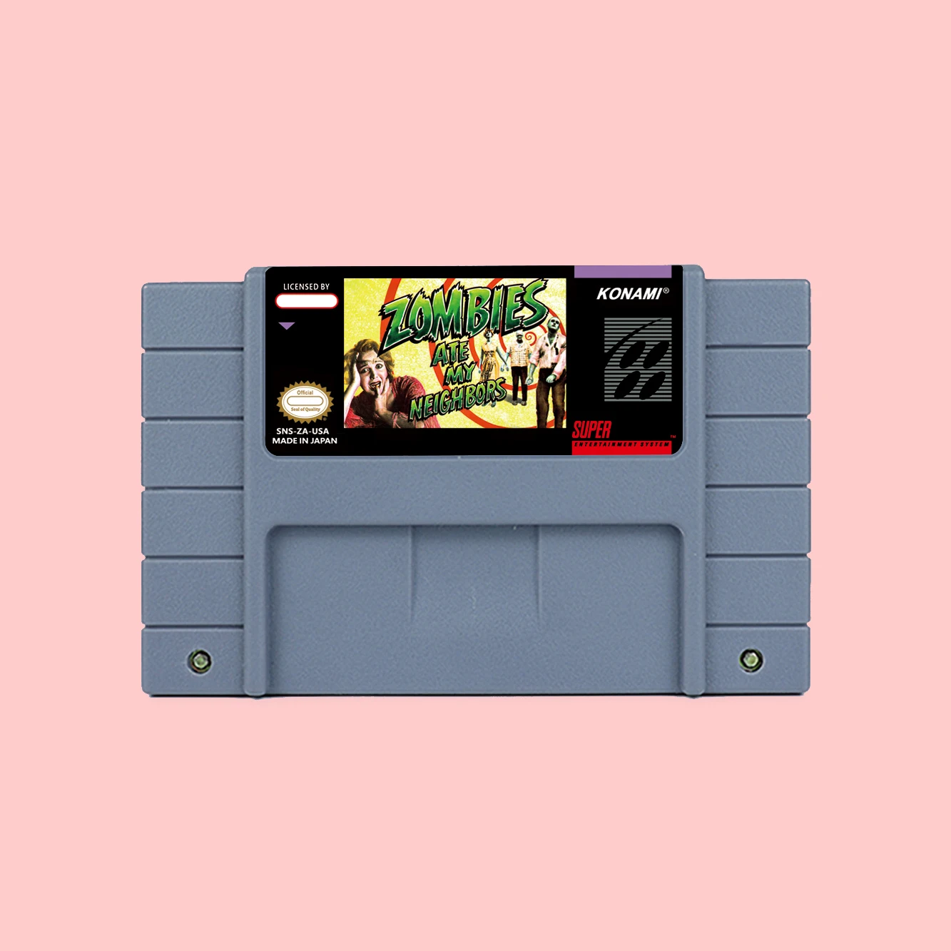 ل SNES SFC Zombies Ate My Neighbors Action Game Cartridge مع صندوق 16bit NTSC USA JAP PAL EUR وحدات تحكم ألعاب الفيديو #4