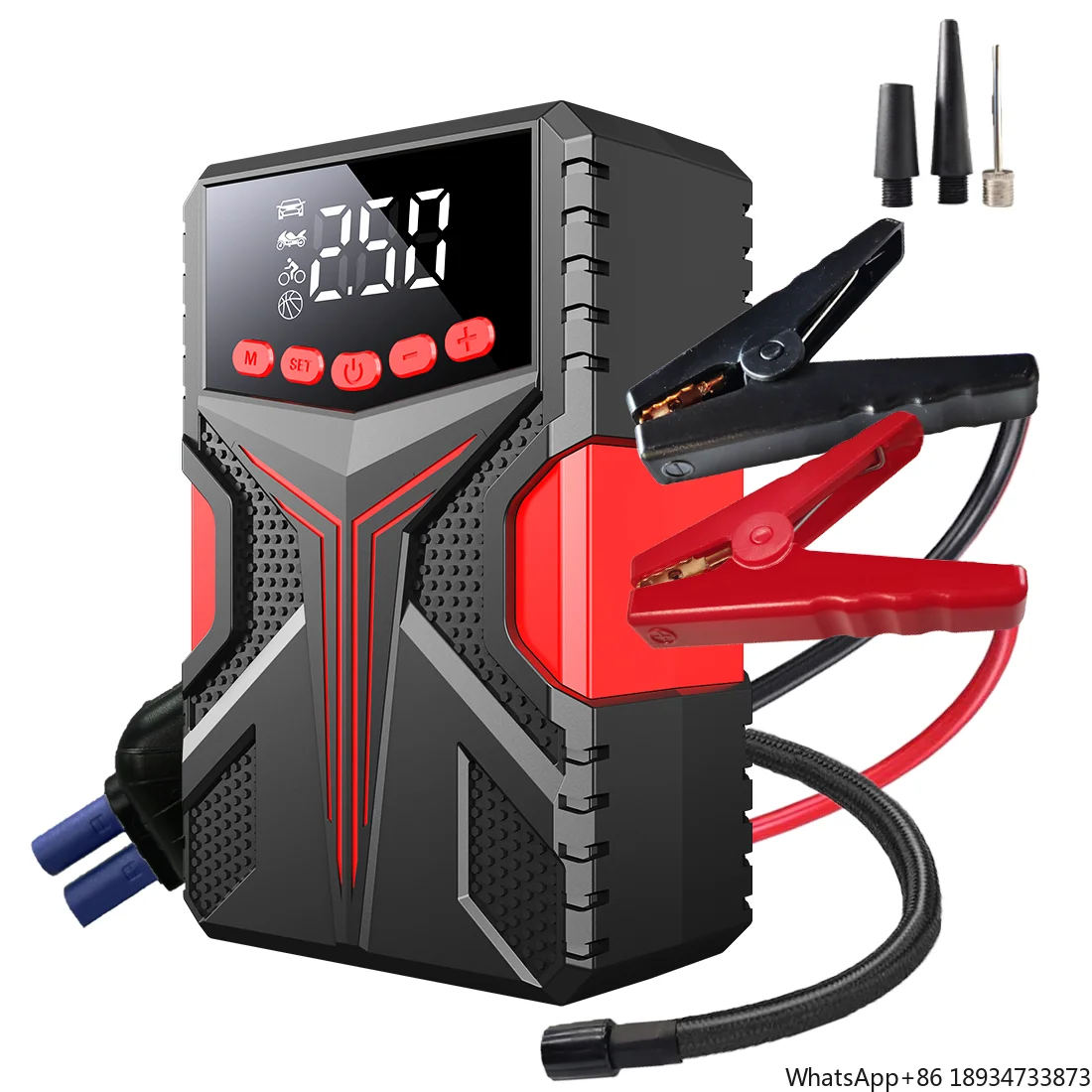 

4 In 1 Functions 2000A Portable Jump Starter Battery Pack with Air Compressor Jump Box Air Tire Pump Tire Inflator