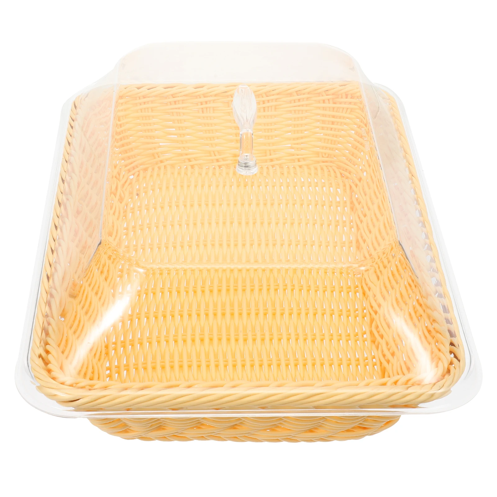 

Woven Bread Basket Storage Baskets With Lid For Kitchen Fruit Snacks Dessert Transparent Pp Lightweight Versatile Serving