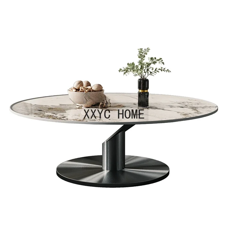 

Affordable Luxury Style Stone Plate Living Room Home Simple Modern Italian Stainless Steel Designer Tea Table