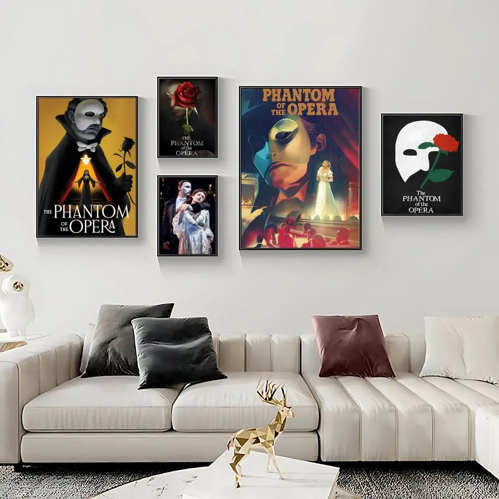 Musical T-The Phantom of the Opera Poster HD Self-Adhesive Waterproof Frameless Wall Art for Home Office Dorm Bedroom Ideal Gift