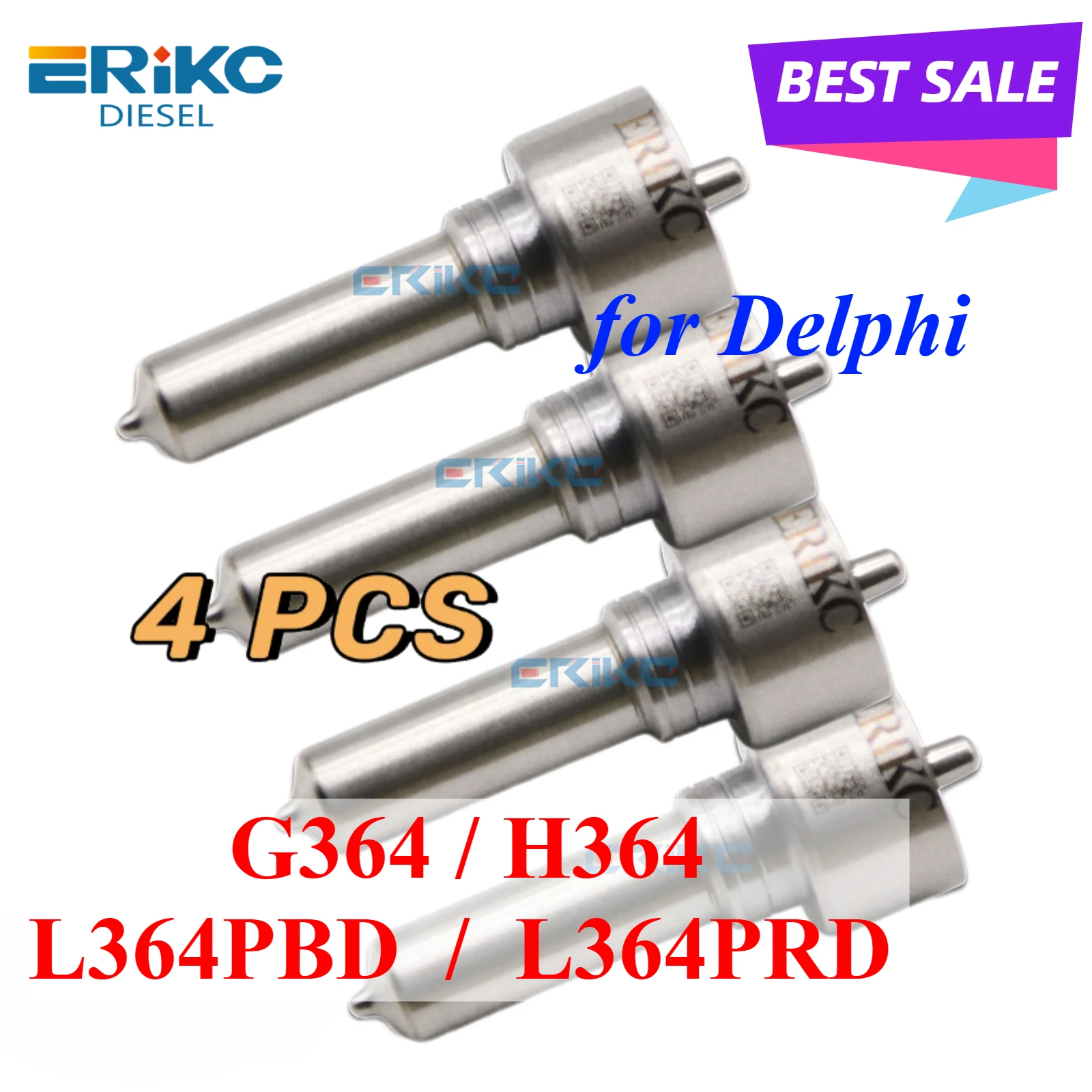 4X G364 Diesel Injector Nozzle H364 L364PBD L364PRD Auto Part for Delphi 03P130282 28264952 28489562 25183185 28277576 Euro5
