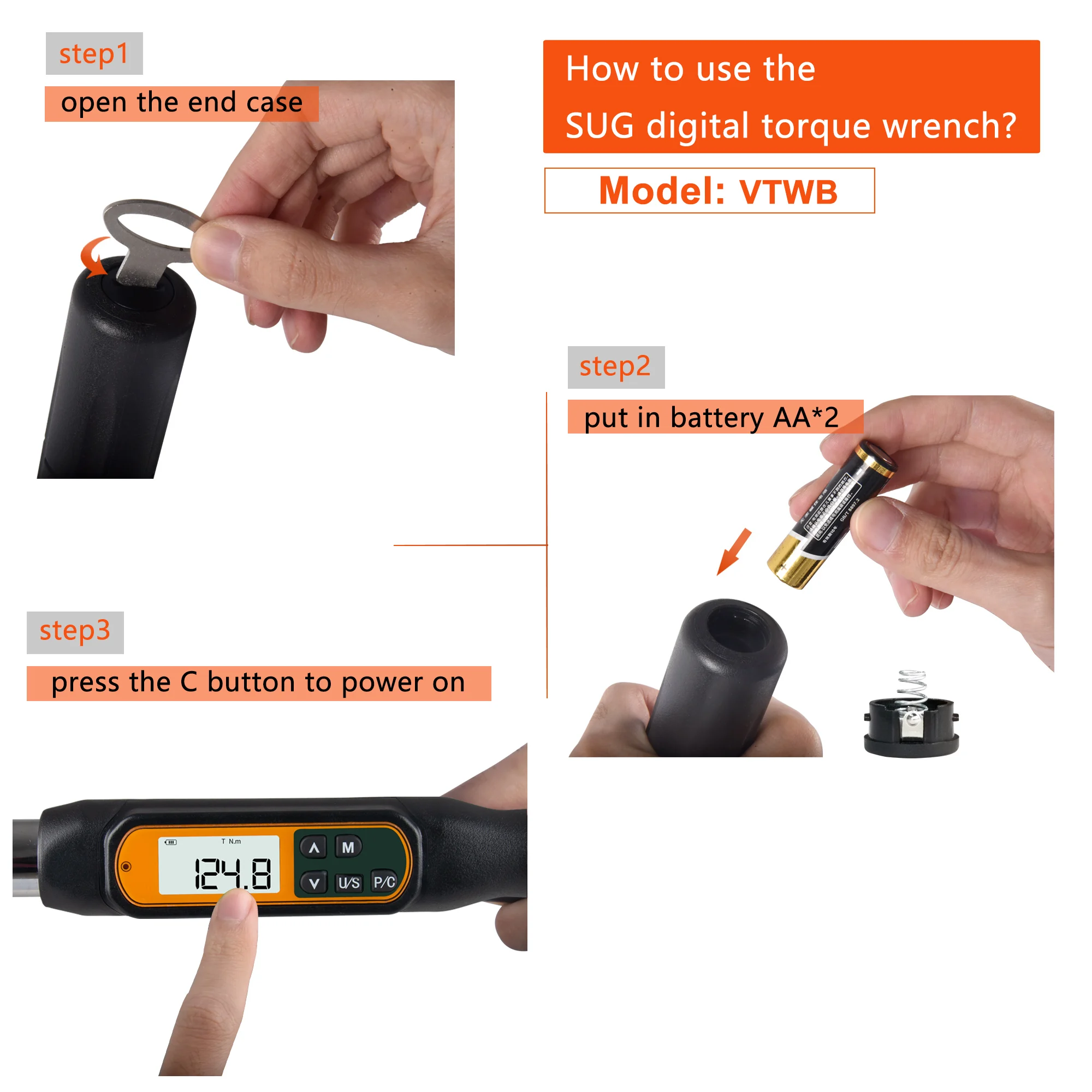 1/2 135 200 340Nm Digital Torque Wrench Car Repairing Tool with Buzzer & LED Notification, 3rd New Gen High Precision