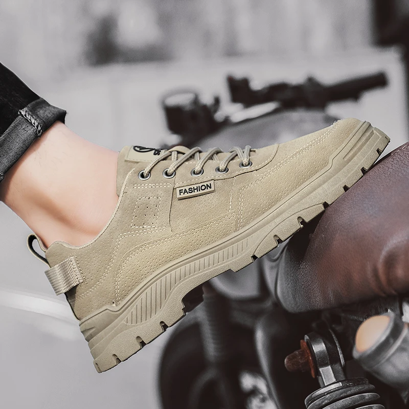 STRONGSHEN Men Work Tooling Shoes Anti-slip Wearable Casual Shoes Outdoor Mountaineering Travel Sports Sneakers Tenis Masculino