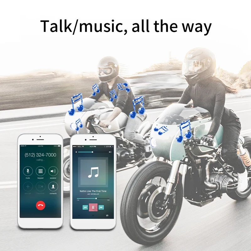 Motorcycle Helmet Bluetooth 5.0 Headset Automatic Answer One-Key Switch Intelligent Noise Reduction