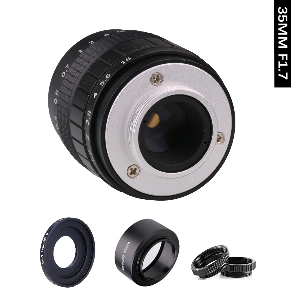 35-мм объектив f/1.7 APS-C для CCTV + переходное кольцо 2 макрокольца комплект блендера объектива беззеркальных камер Fujifilm X Mount XT10/XT20/XT30/X100F