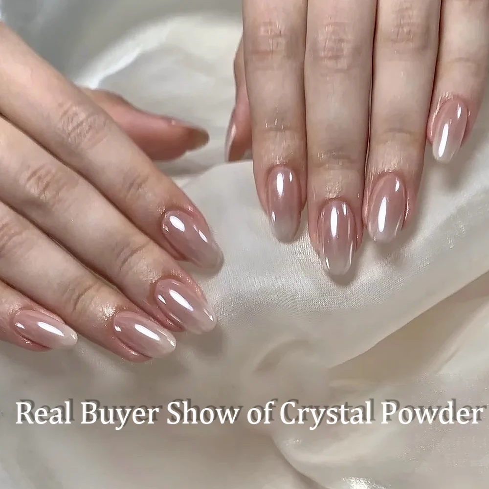 1 tarro de uñas blancas perladas, purpurina, luz de luna, polvo para frotar, efecto espejo transparente súper brillante, pigmento cromado, suministros de decoración para uñas